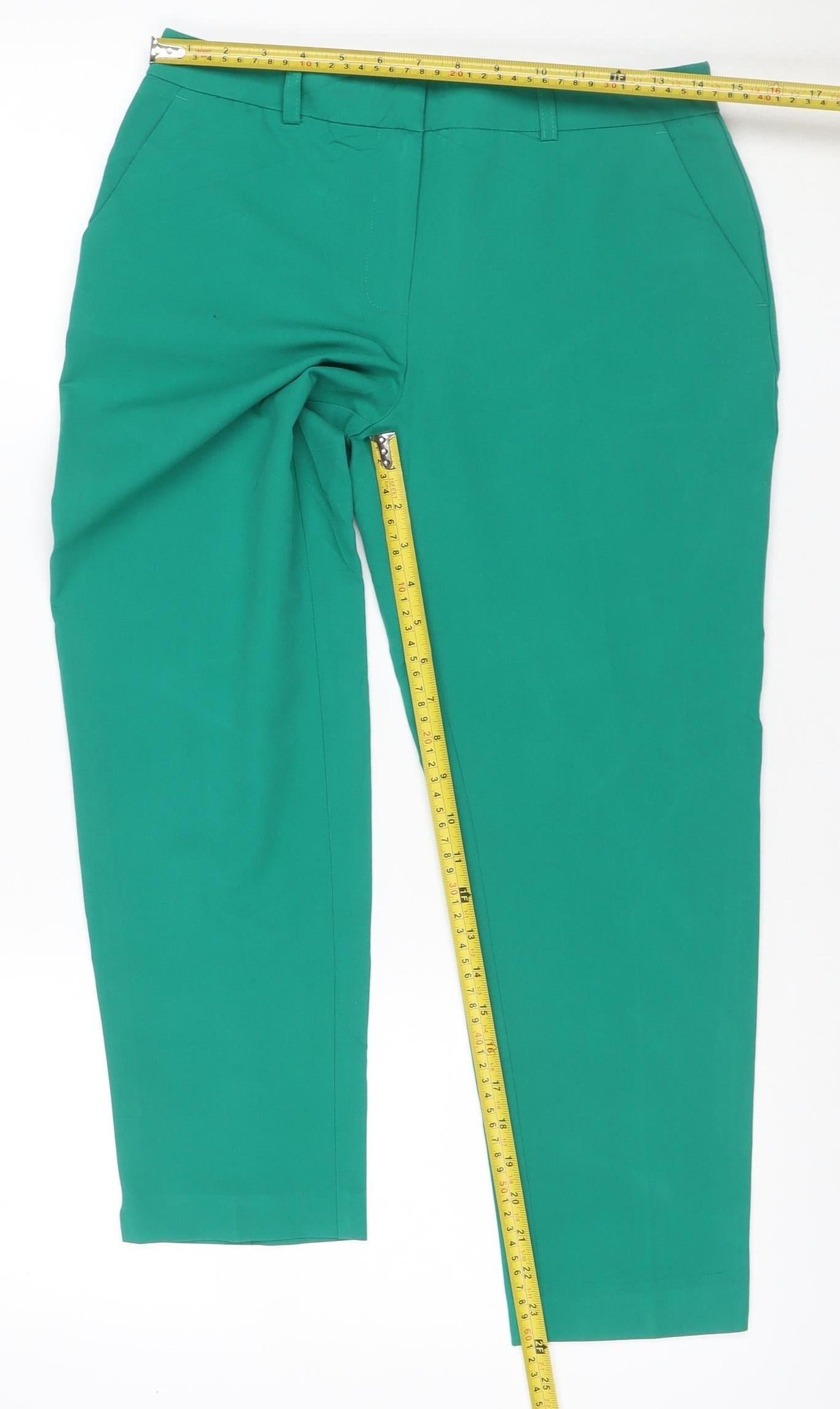 Dorothy Perkins Women Green Petite UK 8 Straight Tailored Dress Trousers