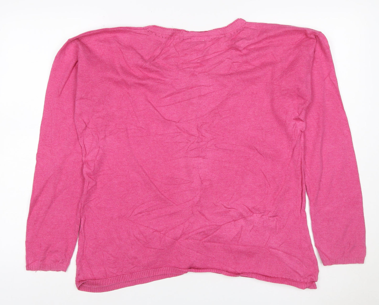 Mistral Women’s Pink Cotton Cardigan Size 18 Long Sleeve Button Pockets