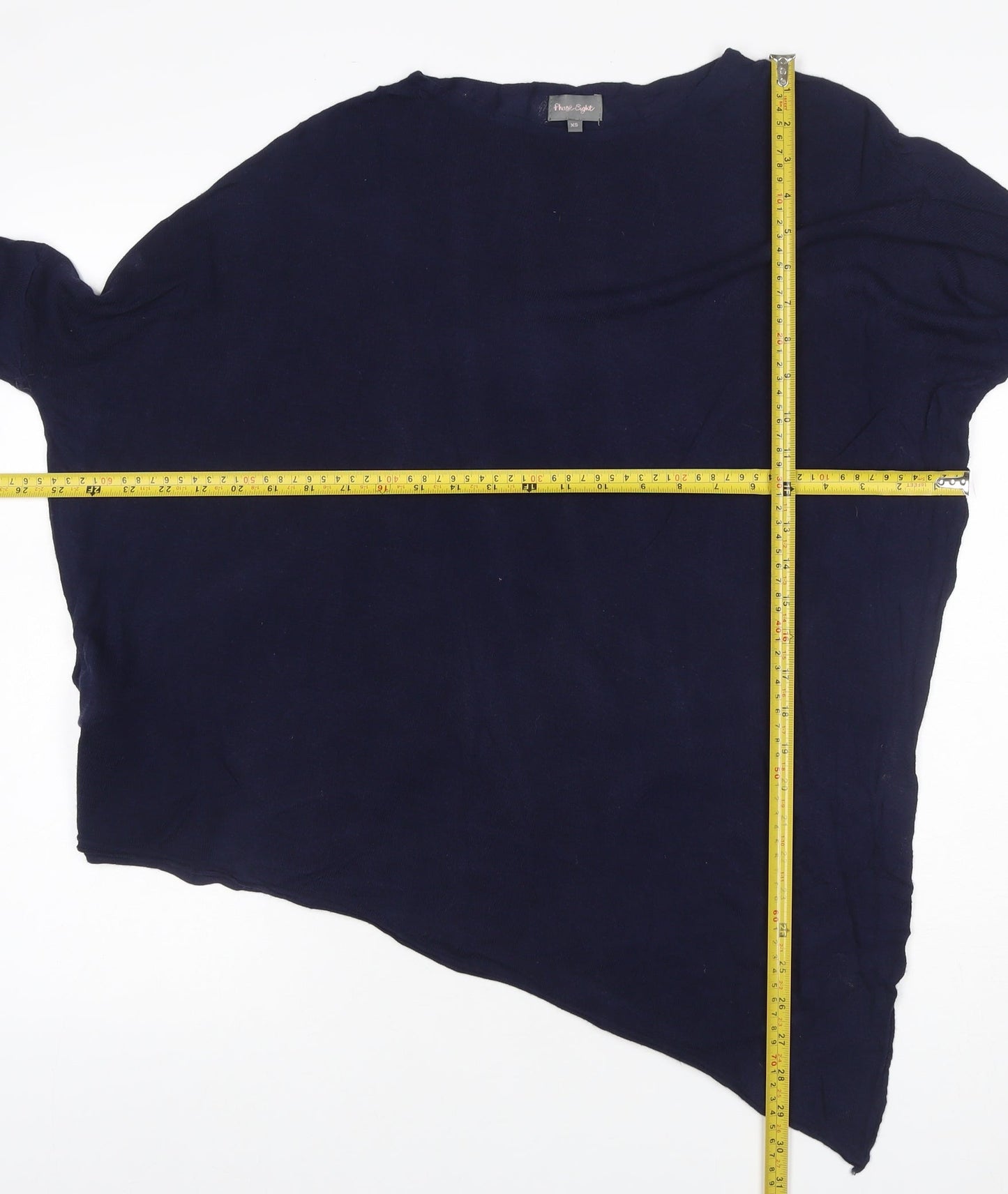Phase Eight Women Blue XS Asymmetric Hem Knit Tunic Long Sleeve