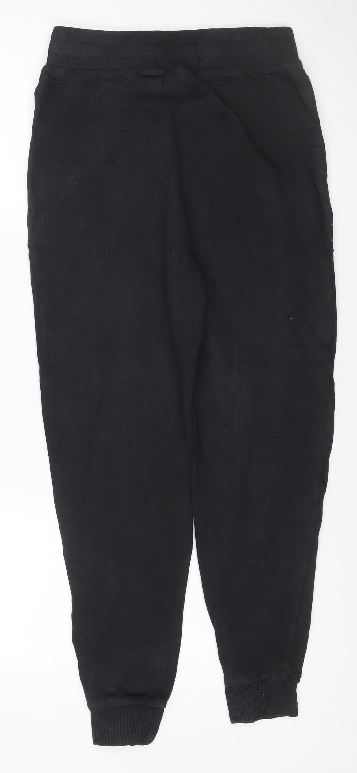 Reebok Men’s Black S Cotton Fleece Jogger Sweatpants Logo