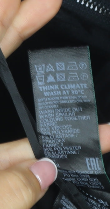 M&S Women’s Black UK 16 Regular Velvet Pocket Jogger Trousers