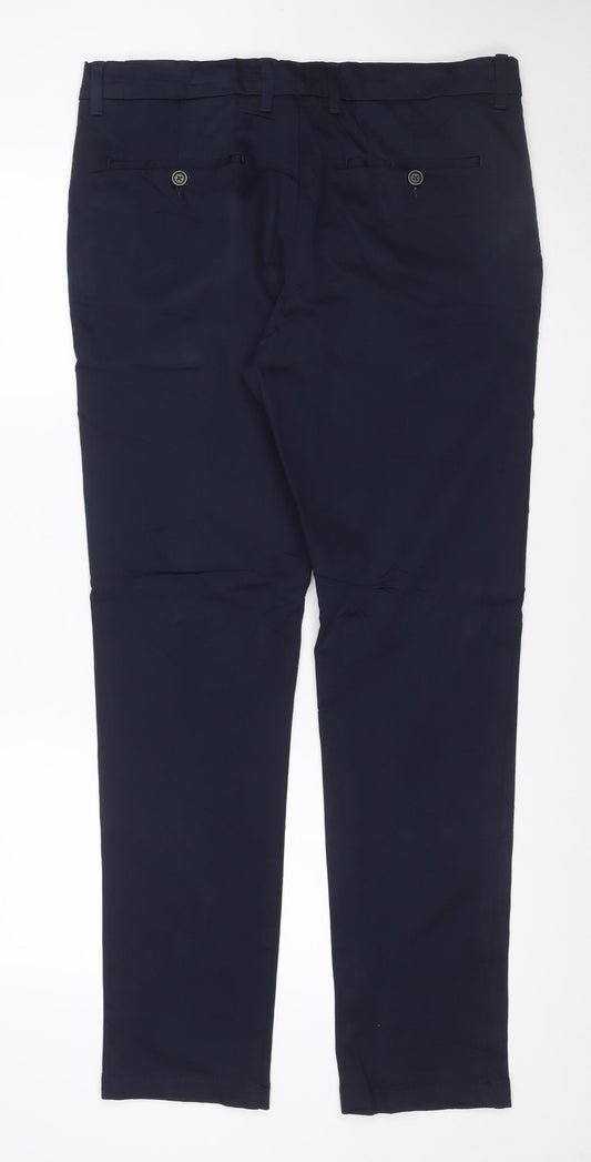 Marks and Spencer Autograph Men Blue 34/33 Slim Stretch Dress Trousers