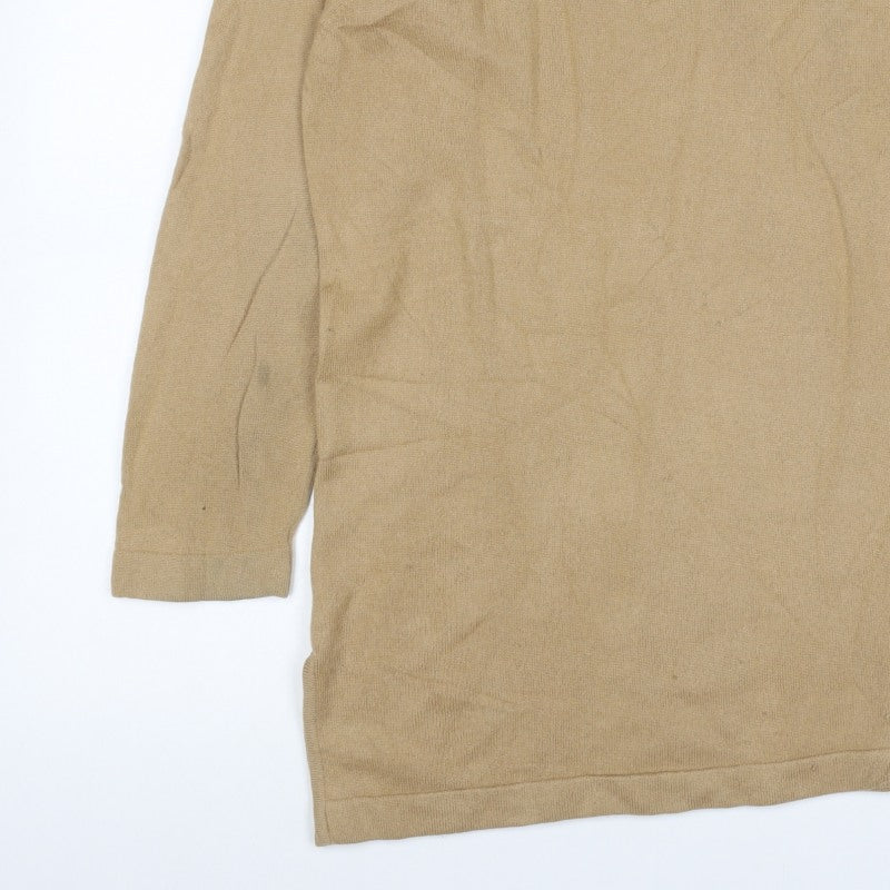 Dalkeith Women’s Beige UK 20 Scoop Neck Longline Tunic Jumper