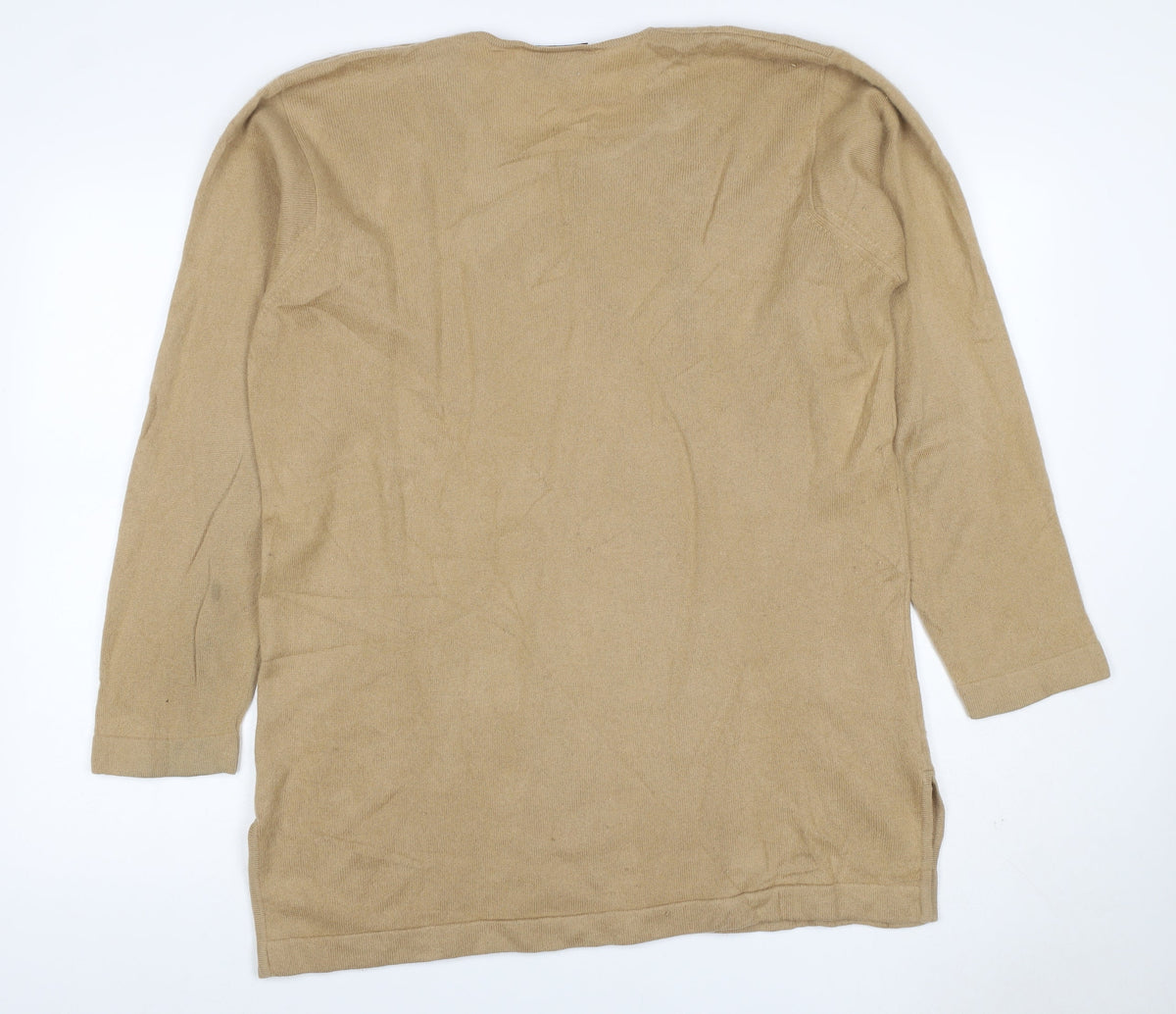 Dalkeith Women’s Beige UK 20 Scoop Neck Longline Tunic Jumper