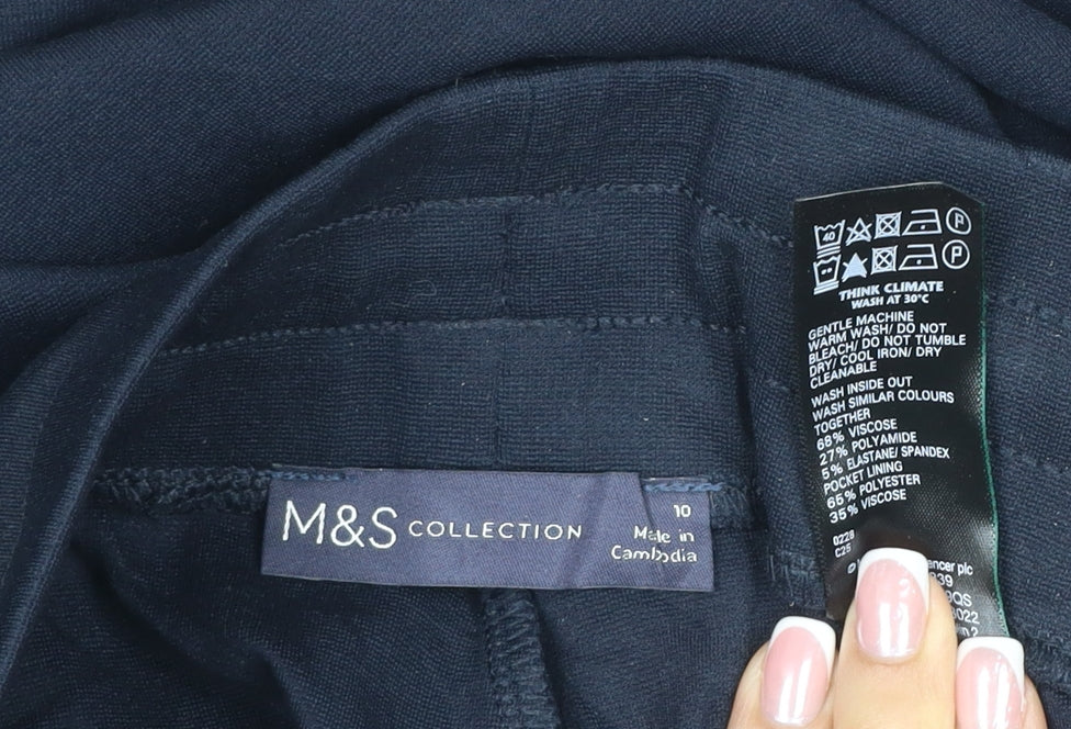 Marks and Spencer Women Blue Size 10 Cargo Drawstring Trousers