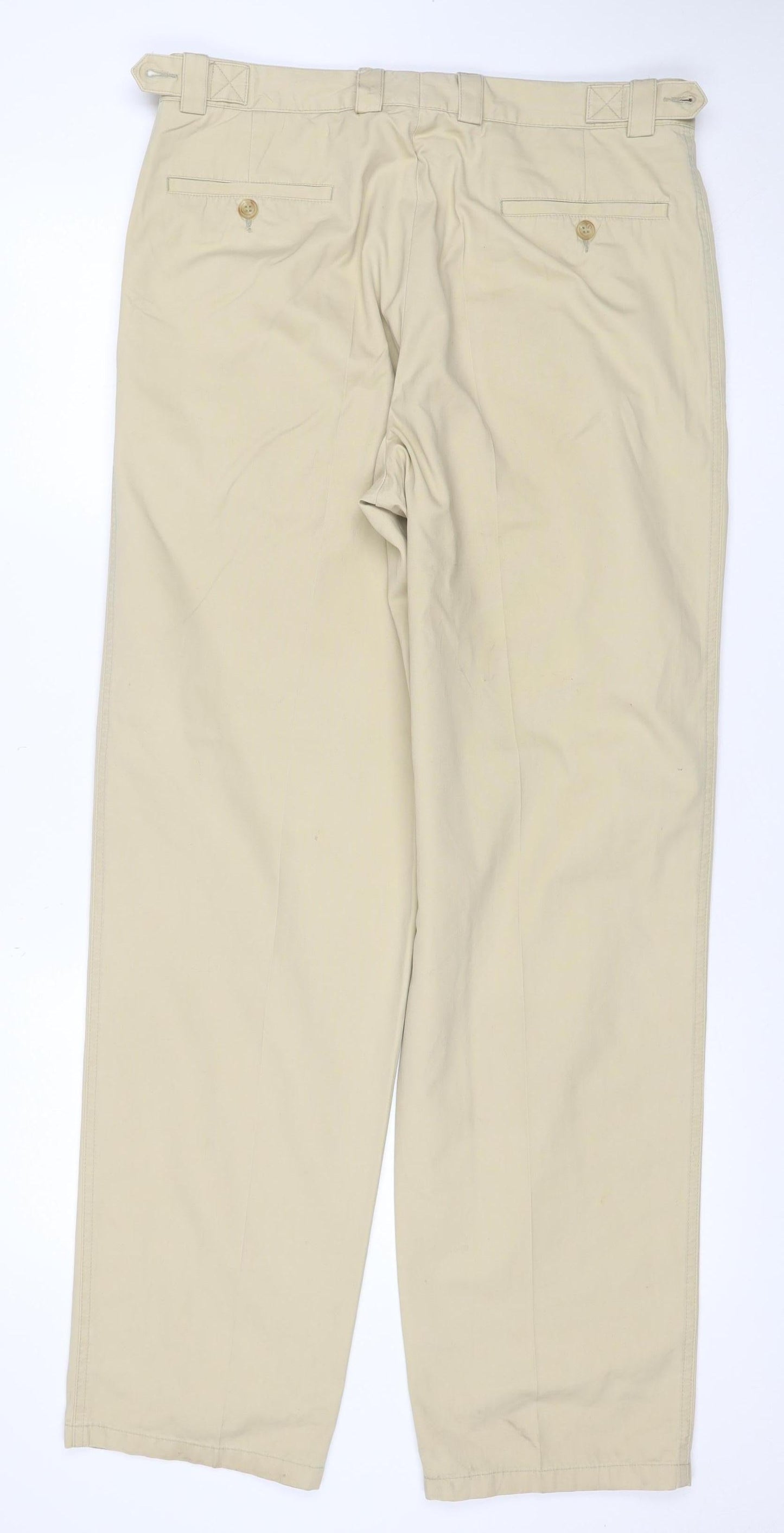 Sport Reed Men’s Beige 34R Cotton Chino Trousers Adjustable Waist