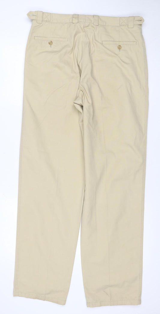 Sport Reed Men’s Beige 34R Cotton Chino Trousers Adjustable Waist