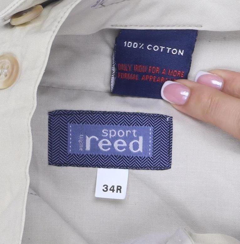Sport Reed Men’s Beige 34R Cotton Chino Trousers Adjustable Waist