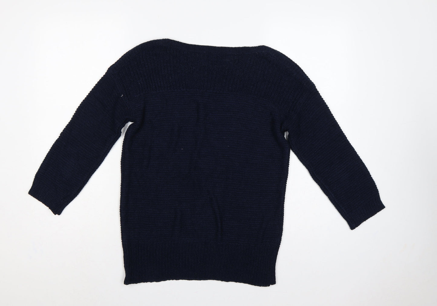 Wallis Women’s Navy Blue S Boat Neck Raglan Knit Pullover Jumper