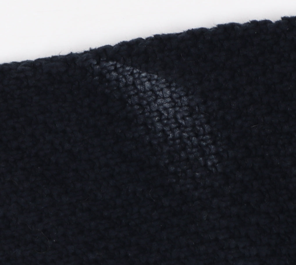 Fletcher Jones Men’s Black 2XL Chunky Knit Cotton Crew Neck Jumper