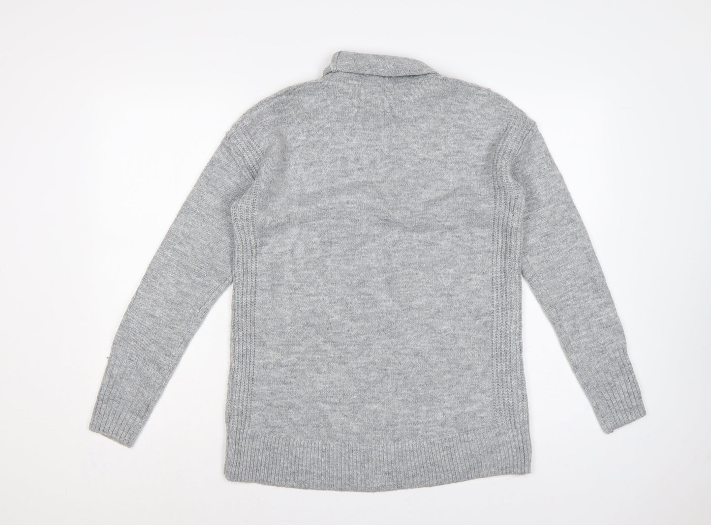 GAP Women Grey Roll Neck Knit Jumper Size S Long Sleeve Pullover