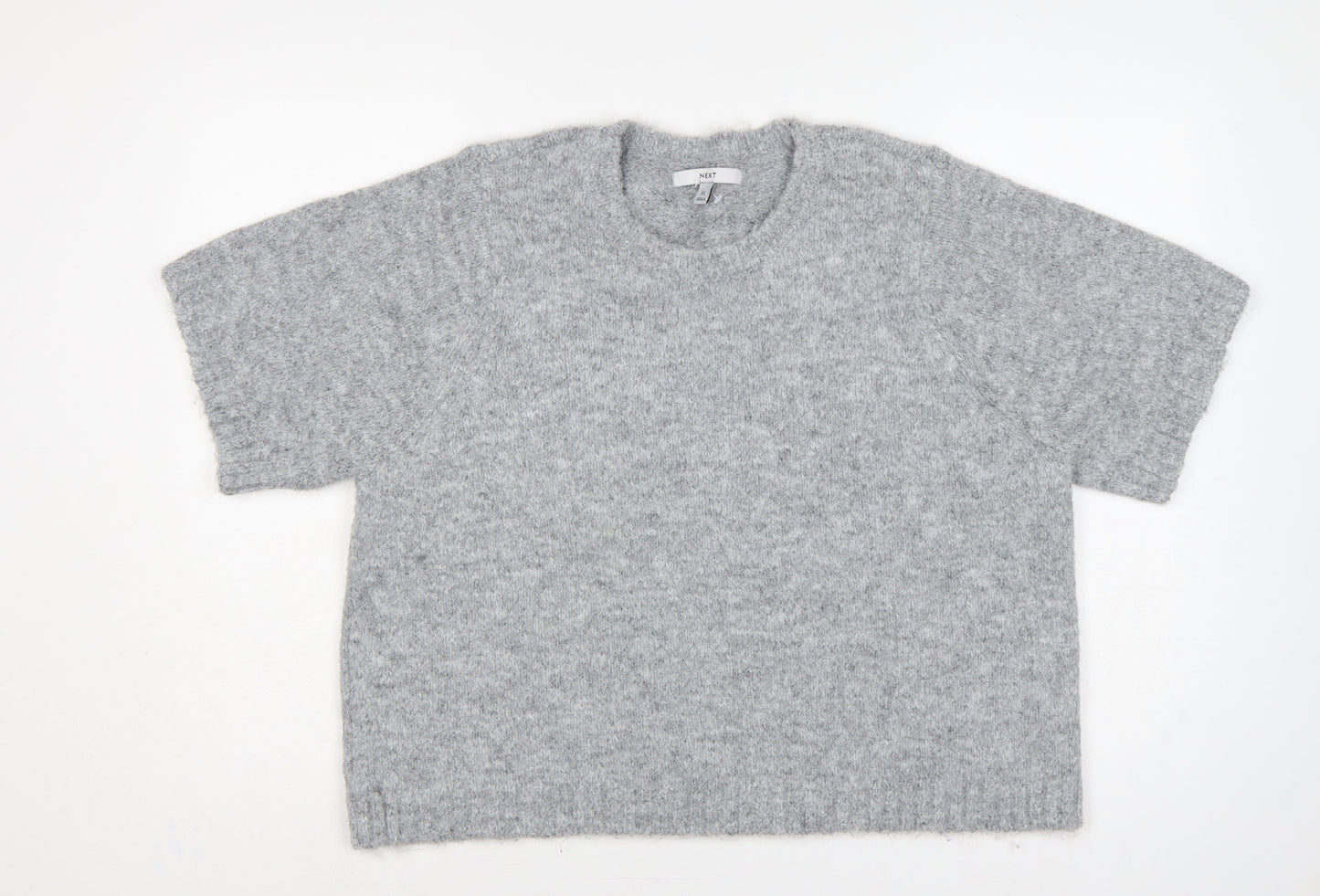 Next Women Grey XL Fluffy Knit Dolman Sleeve Round Neck Jumper