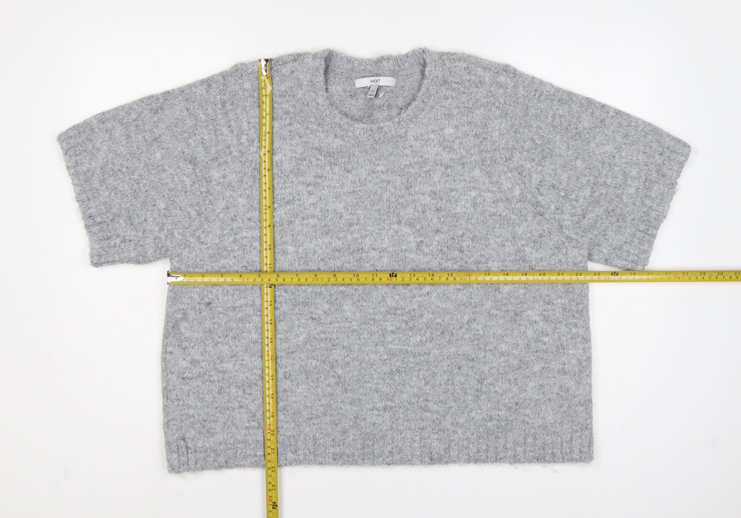 Next Women Grey XL Fluffy Knit Dolman Sleeve Round Neck Jumper