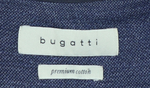 Bugatti Men’s Purple M 1/4 Zip High Neck Cotton Sweatshirt