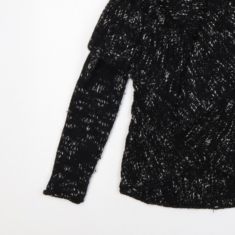 Simona Norelli Women Black UK 10 Chunky Knit Open Cardigan
