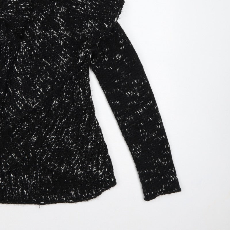 Simona Norelli Women Black UK 10 Chunky Knit Open Cardigan