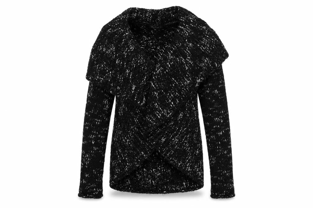 Simona Norelli Women Black UK 10 Chunky Knit Open Cardigan