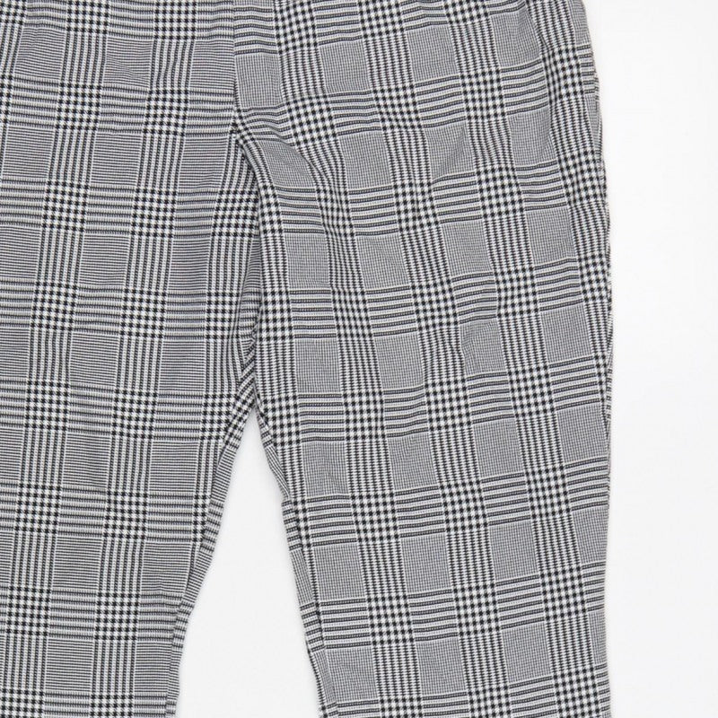 boohoo Women’s Grey Check High Rise Skinny Trousers UK 12