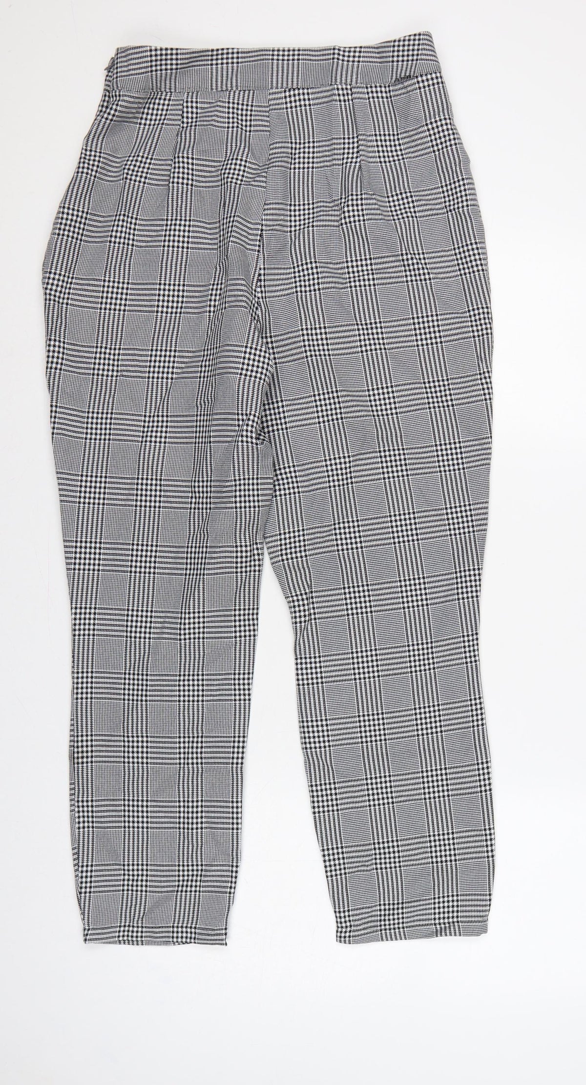 boohoo Women’s Grey Check High Rise Skinny Trousers UK 12