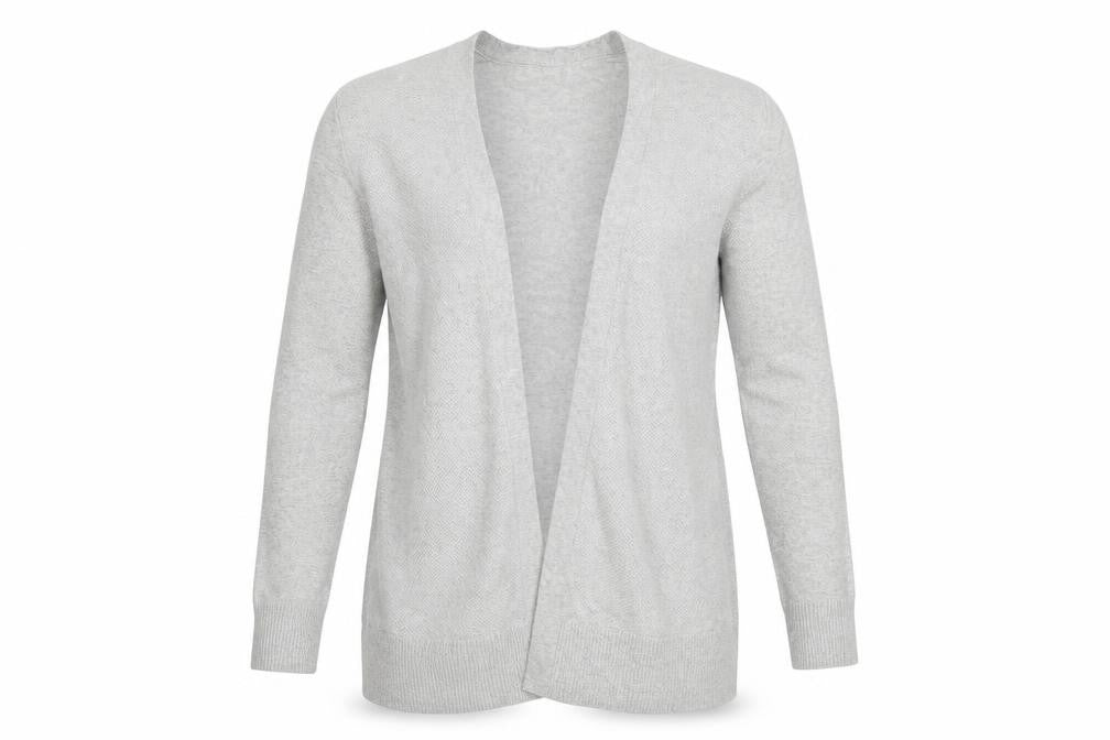 GAP Men Grey Cotton Open Knit Longline Cardigan Size M