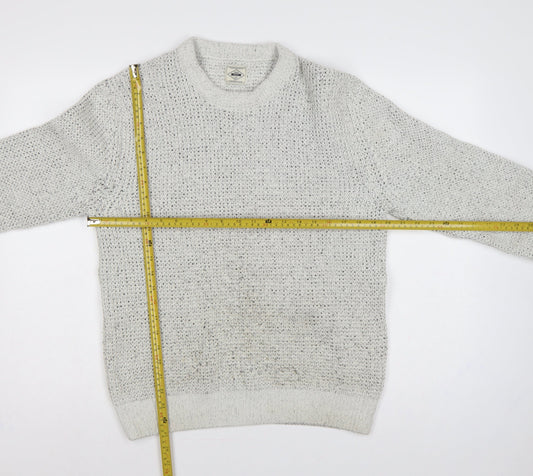 Next Men’s Ivory Fleck Knit Crew Neck Pullover Jumper Size S