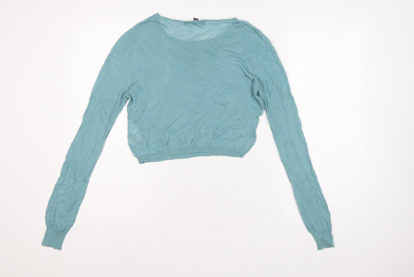 Missguided Petite Women’s Blue Scoop Neck Knit Pullover Jumper UK 14
