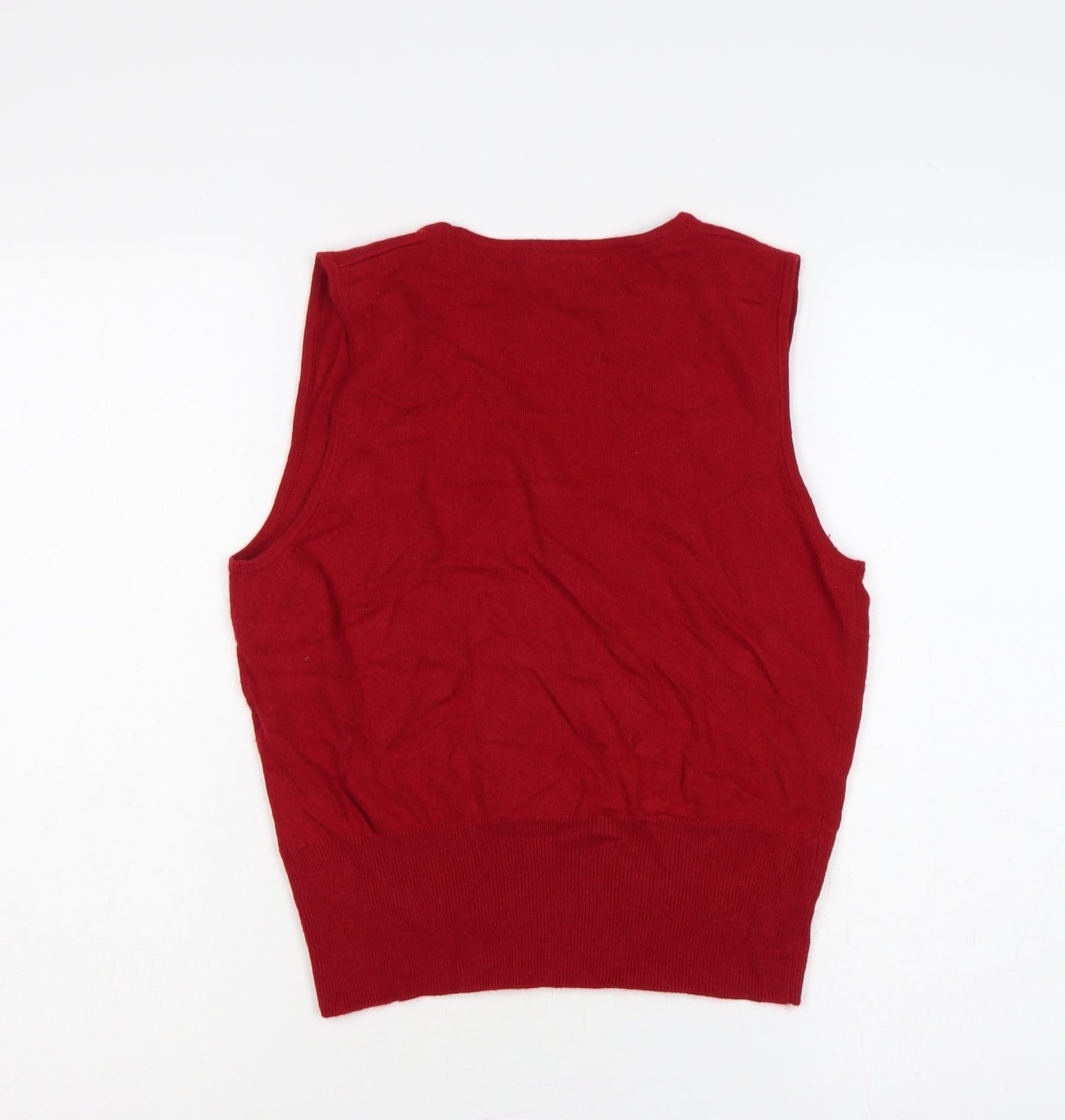 Principles Women Red UK 12 Sleeveless Scoop Neck Pocket Knit Jumper Vest