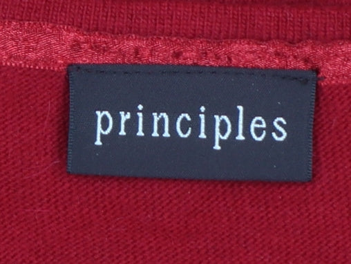 Principles Women Red UK 12 Sleeveless Scoop Neck Pocket Knit Jumper Vest