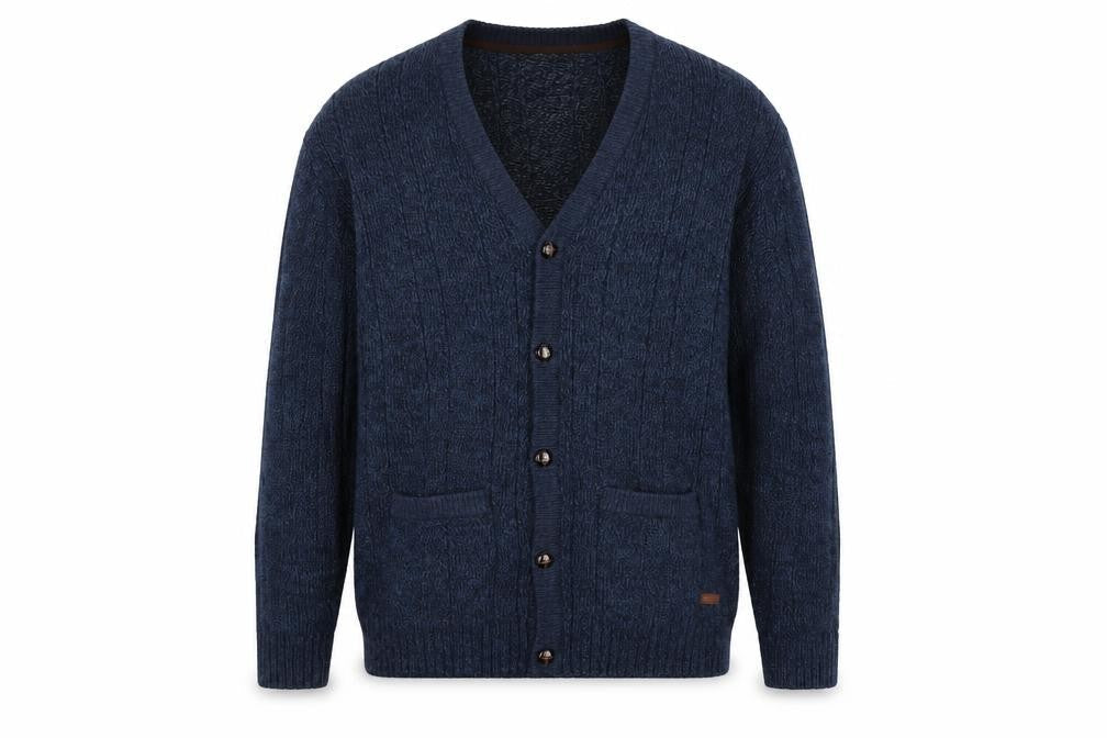 P.G. Field Men’s Blue 2XL Button V-Neck Knit Cardigan Pockets