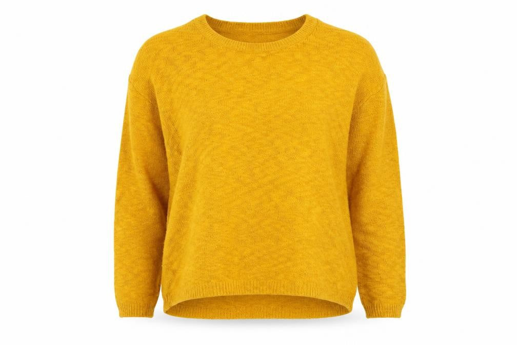 H&M Divided Women Yellow UK 12 M Crew Neck Knit Pullover Jumper