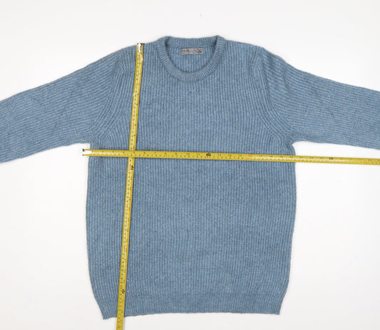 Marks and Spencer Men Blue M Crew Neck Rib Knit Pullover Jumper