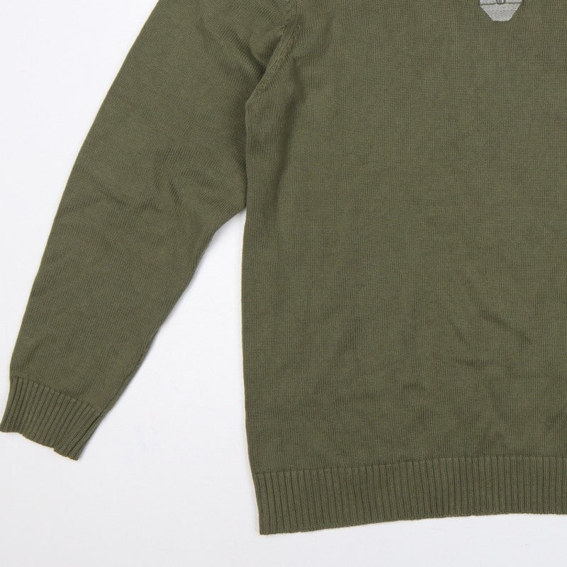 Additional view of W&B Men’s Green XL Quarter Zip High Neck Knit Jumper