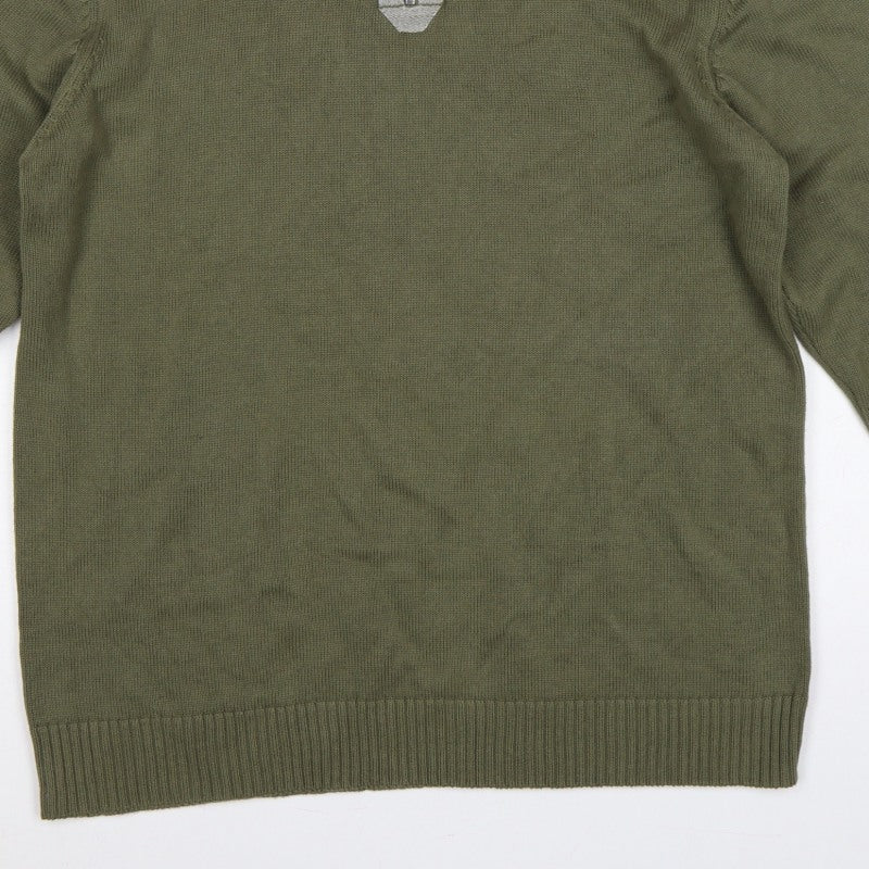Additional view of W&B Men’s Green XL Quarter Zip High Neck Knit Jumper