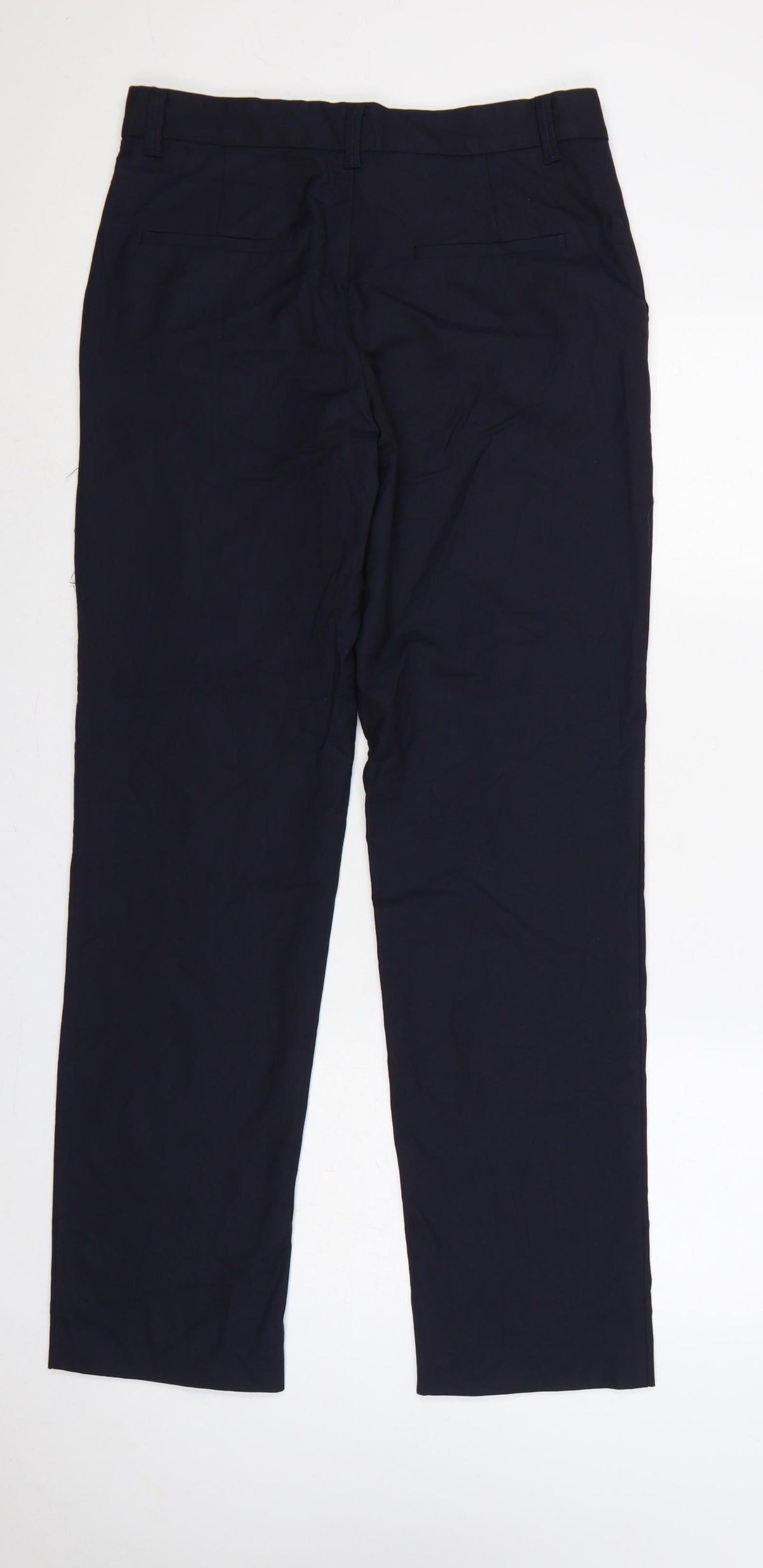Zara Women’s Blue M Straight Leg Smart Trousers Pockets