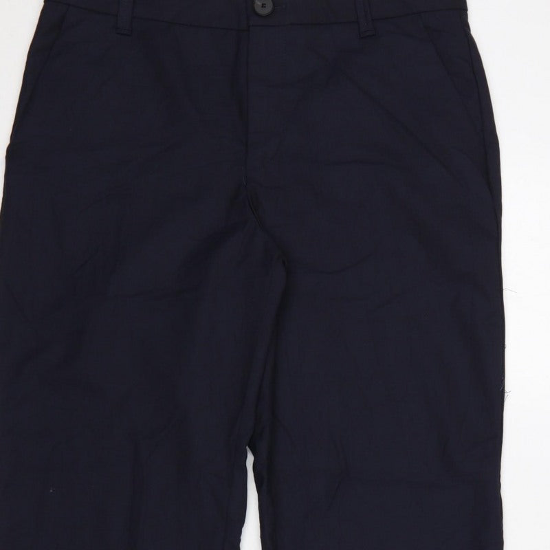 Zara Women’s Blue M Straight Leg Smart Trousers Pockets