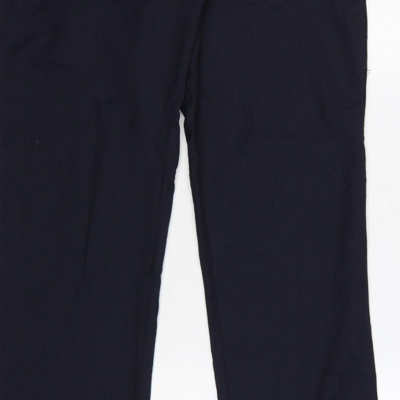 Zara Women’s Blue M Straight Leg Smart Trousers Pockets