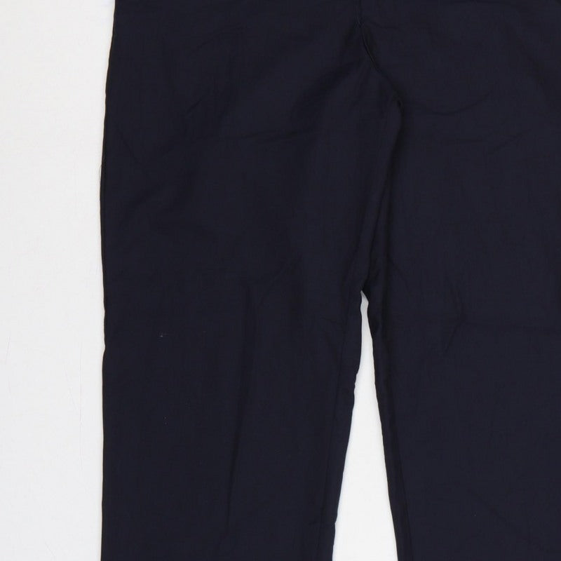 Zara Women’s Blue M Straight Leg Smart Trousers Pockets