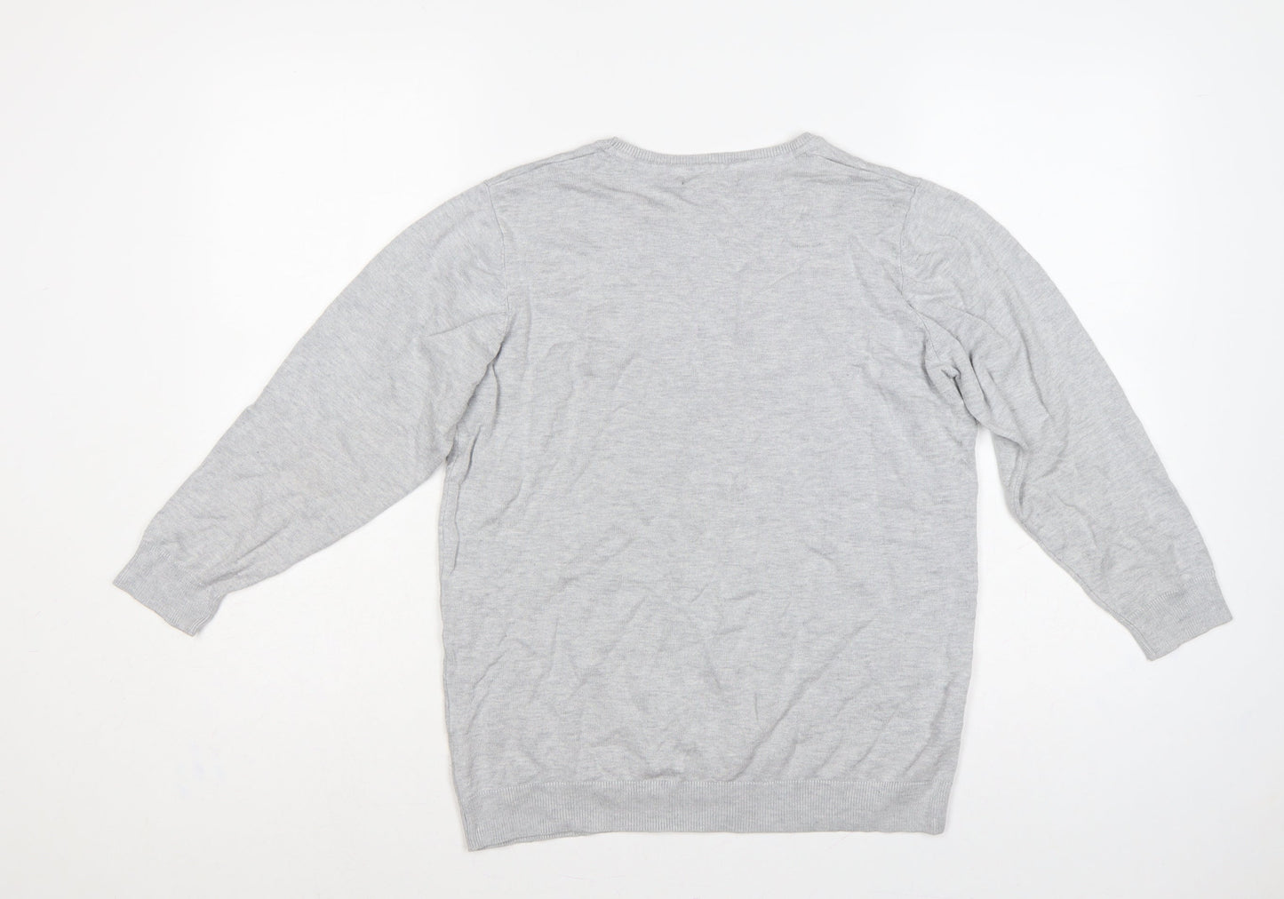 Bonmarché Women Grey Size 16 Sequin Polka Dot Knit Jumper