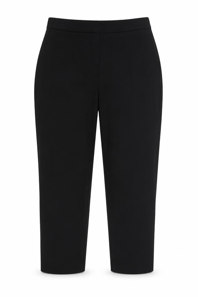 Front view of Jaeger Women’s Black UK 12 Straight Leg Stretch Dress Trousers