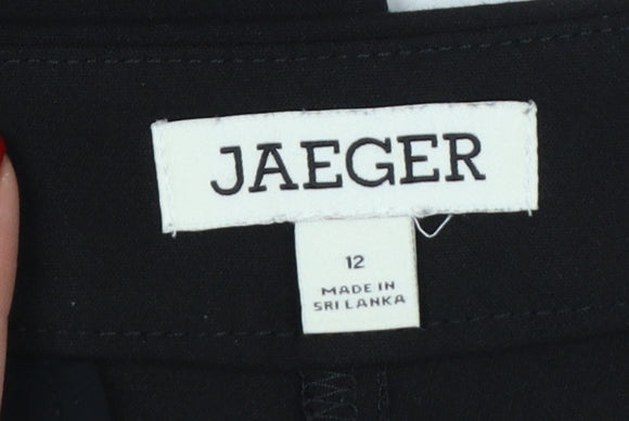 Jaeger Women’s Black UK 12 Straight Leg Stretch Dress Trousers