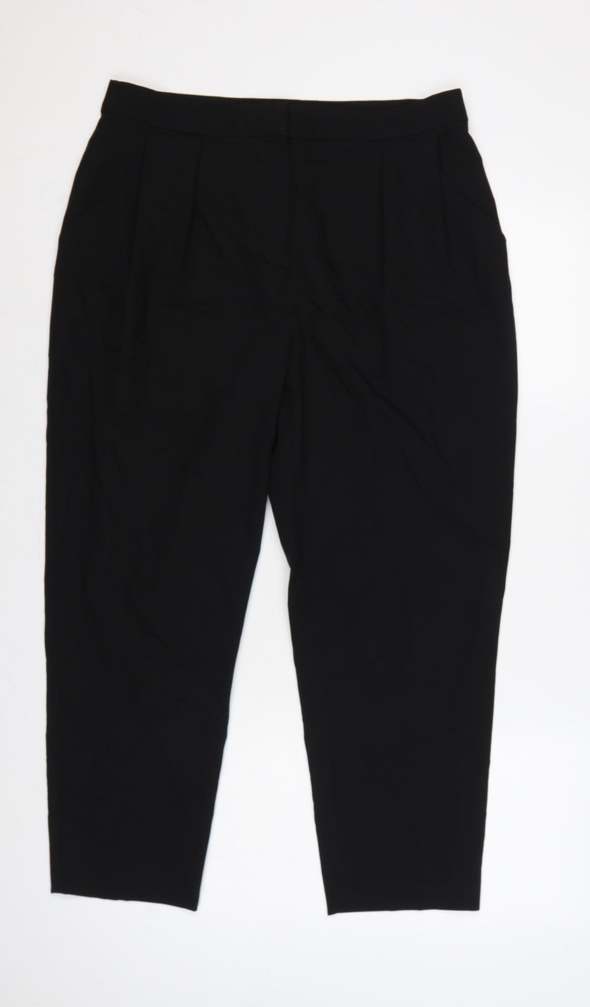 Topshop Women’s Black UK 14 High Rise Tailored Tapered Trousers