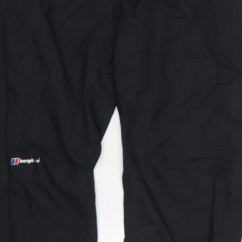 Berghaus Men Black XXL Snow Pants Elastic Waist Drawstring Trousers