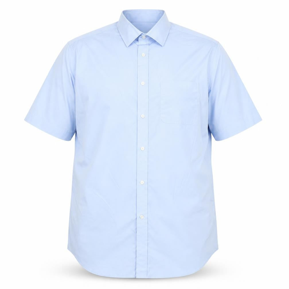 Marks and Spencer Men Blue 16.5 Regular Fit Short Sleeve Button-Up Shirt