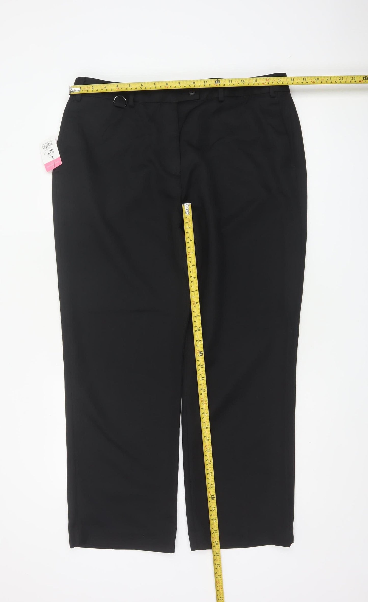 Brook Taverner Women Black Size 18 Straight Leg Tailored Dress Trousers