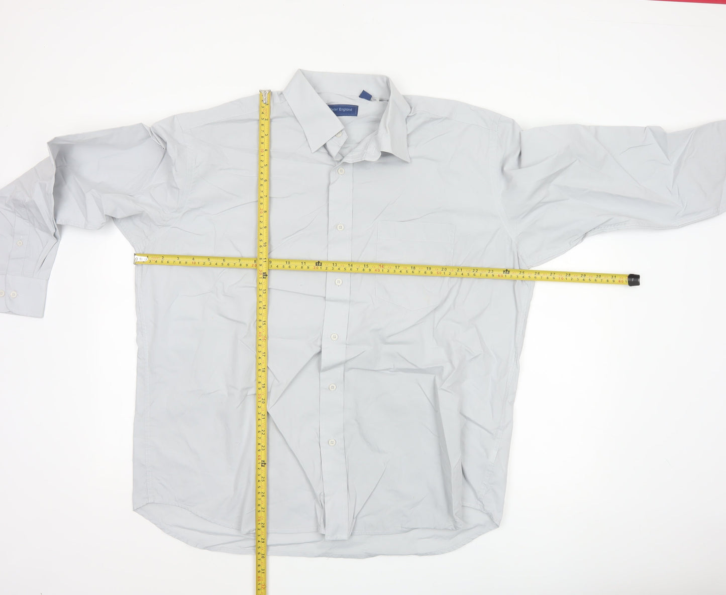 Peter England Men’s White 17.5in Classic Long Sleeve Button-Up Shirt