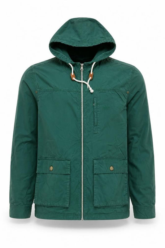 adidas Mens Green M Hooded Full Zip Cotton Utility Jacket