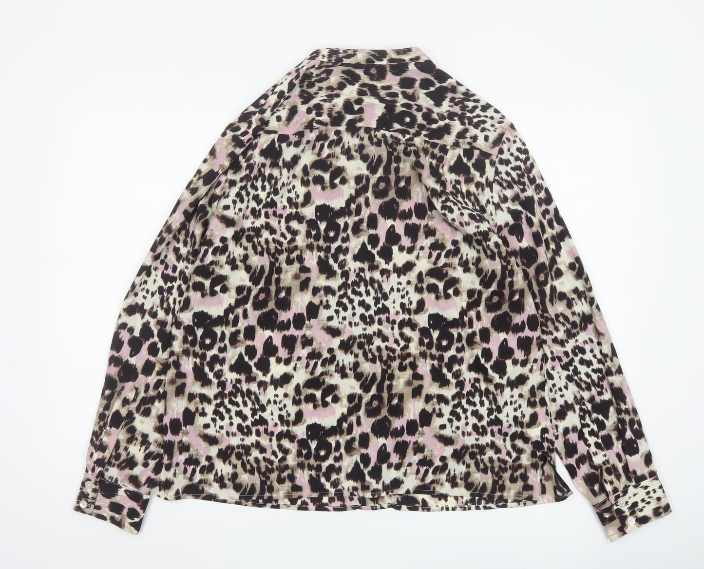 Laura Ashley Women’s Multicoloured Leopard Print Button Blouse UK 16