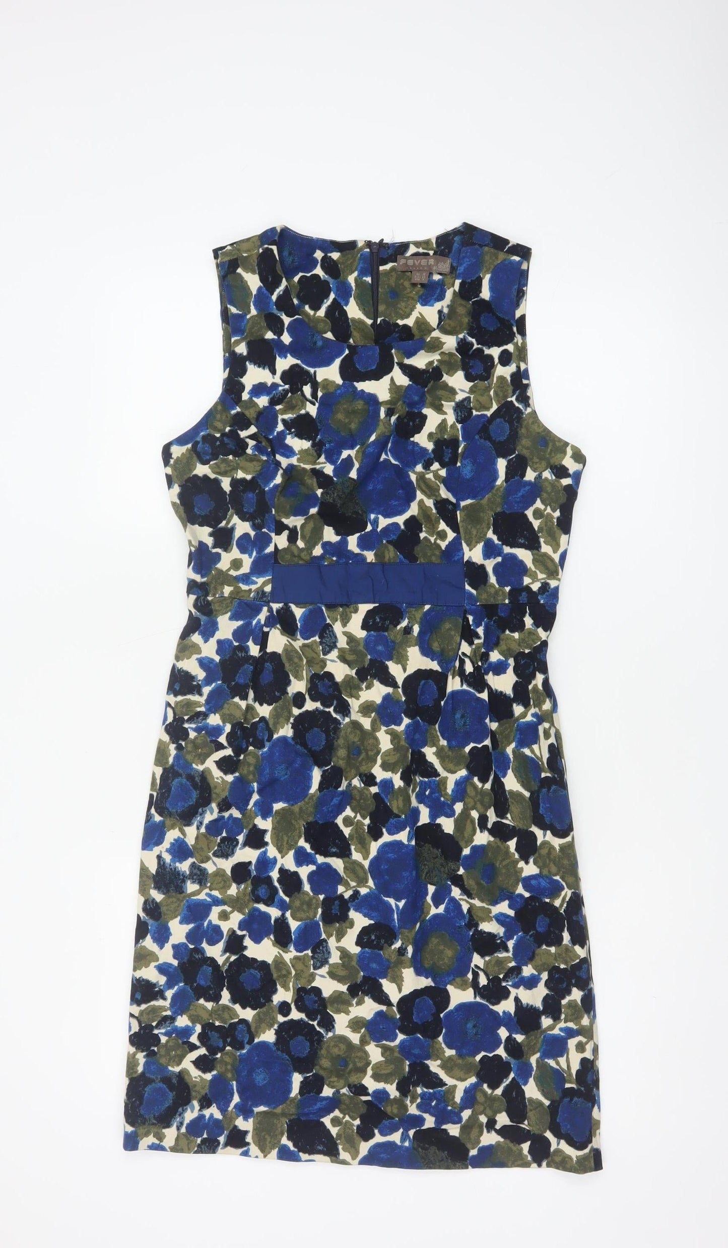 Fever London Women’s Blue Floral A-Line Knee Length Dress UK 12