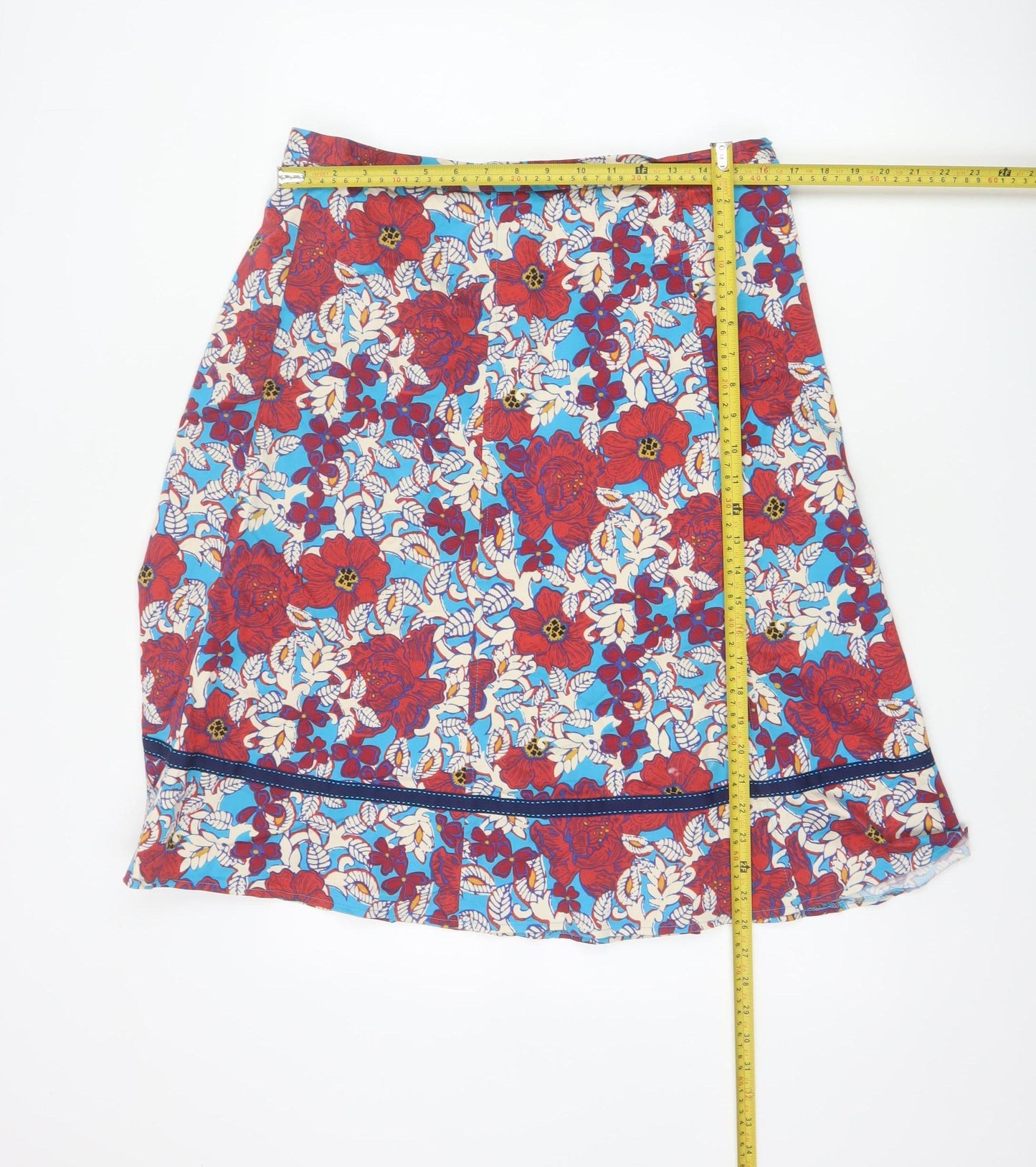 Per Una Women Multicoloured UK 16 Floral A-Line Knee Length Skirt