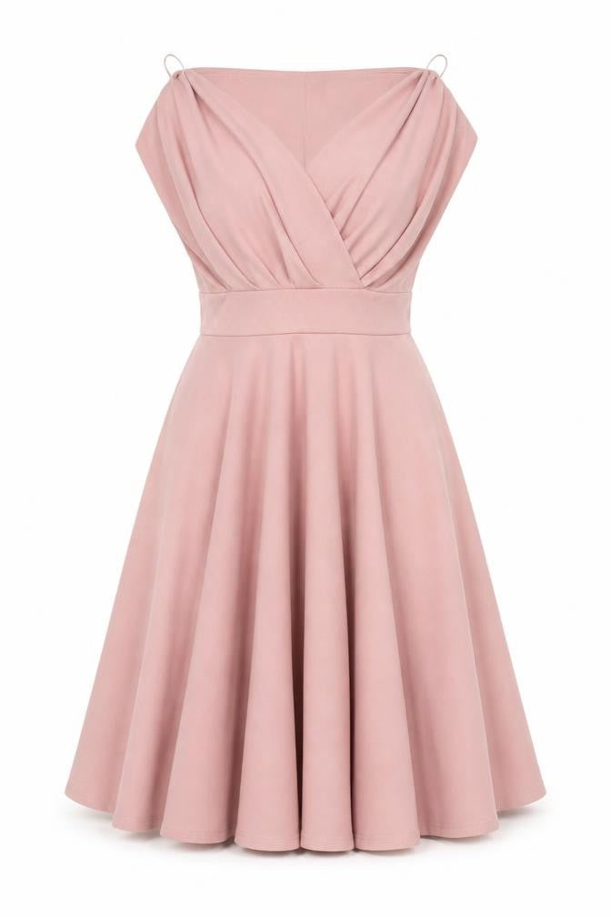 Quiz Women Pink UK 8 Off Shoulder Fit & Flare Knee Dress